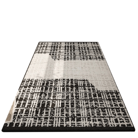 พรม MJHOMEDESIGNS BEDSIDE CARPET 76 ขนาด 80*180 ซม. ขาว-ดำ NO.6_0